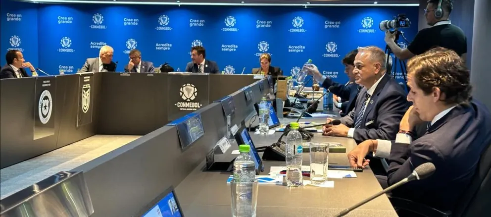 El consejo de la Conmebol que se reunió en esta jornada en Asunción. Foto: Conmebol