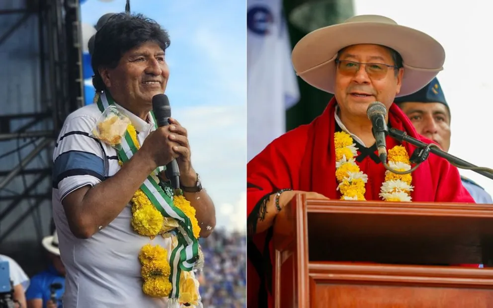 El líder del MAS Evo Morales, y el presidente Luis Arce. Foto: Montaje