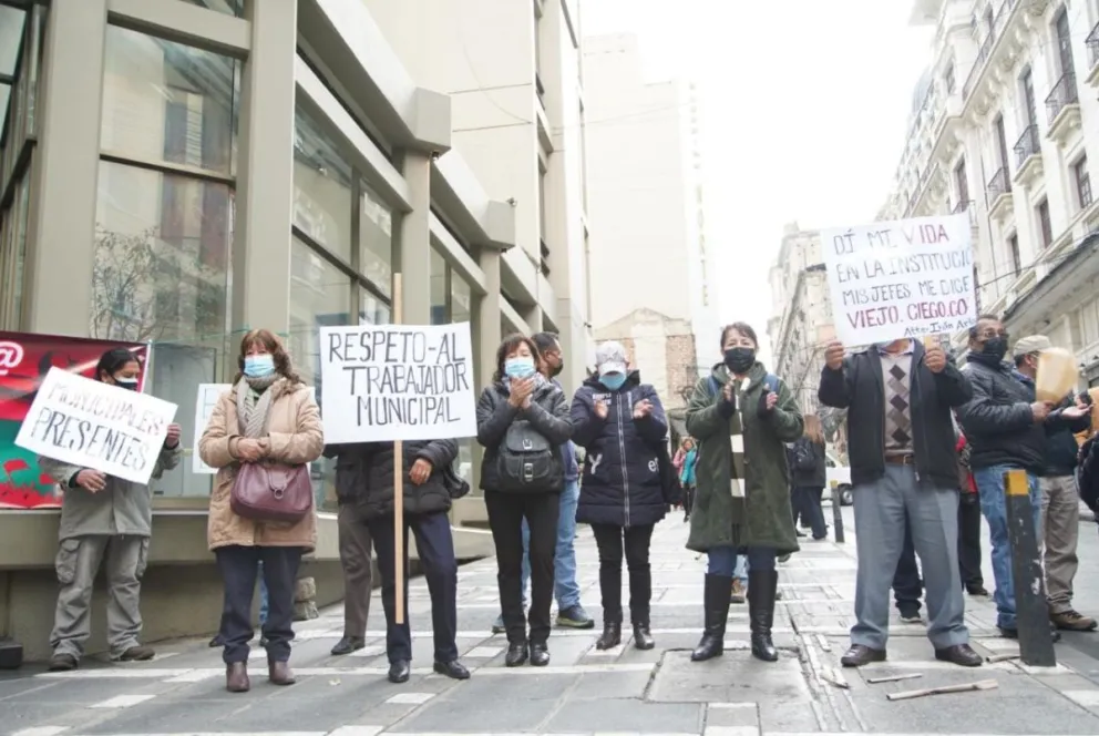 Imagen de archivo de una protesta pasada en el centro de La Paz. / Foto: ABI 