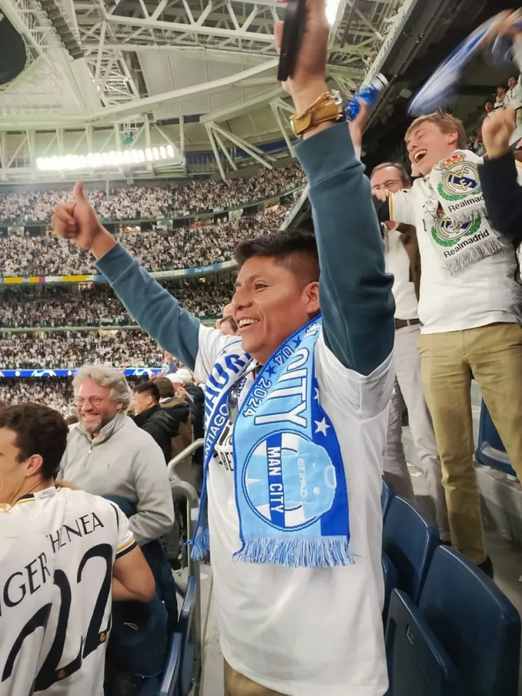 El senador Loza asistió al partido entre el Real Madrid y el Manchester City.