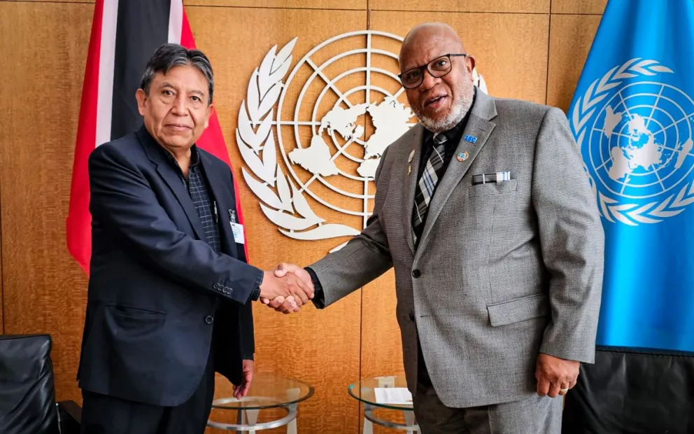 El Vicepresidente con  Dennis Francis, presidente de la Asamblea General de la ONU en Nueva York. Foto: Vicepresidencia 