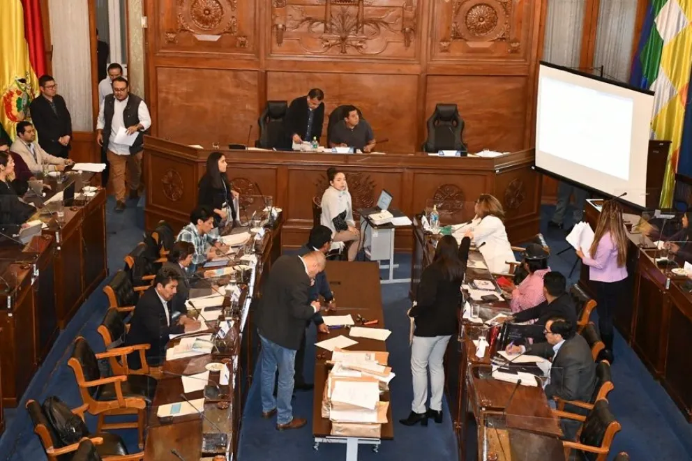 Legisladores en la preselección de postulantes a magistrados. Foto: Cámara de Senadores.