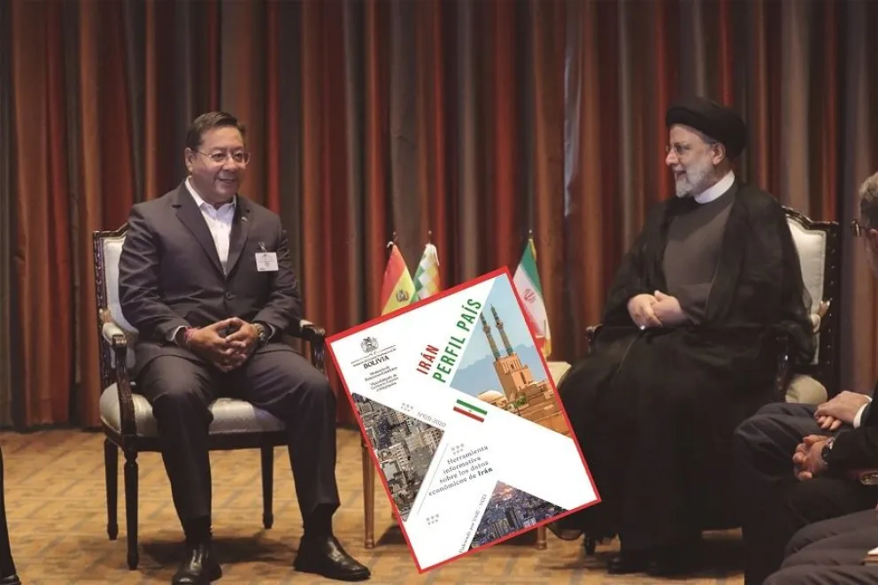 Encuentro entre Arce y Ahmadineyad. Foto: Facebook Luis Arce