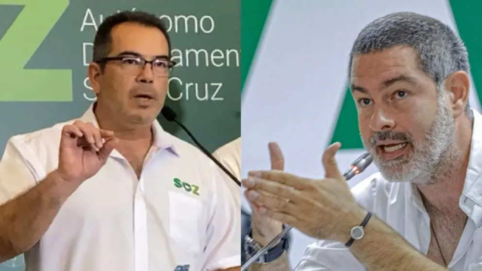 El gobernador en ejercicio de Santa Cruz, Mario Aguilera, y el presidente de la ALD, Zvonko Matcovik. Foto: Composición.