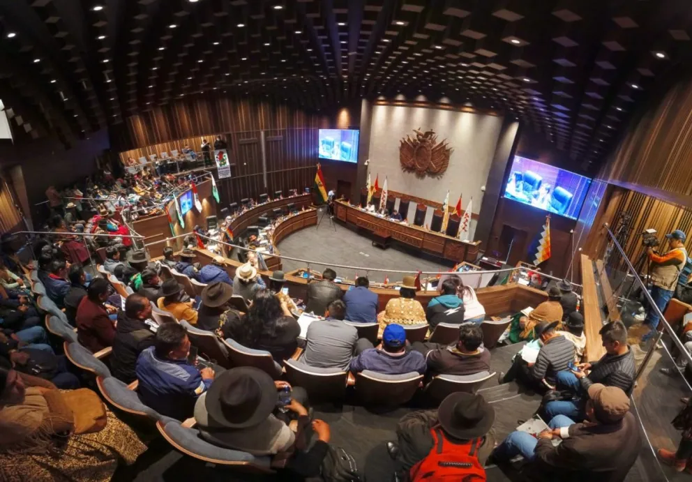 Senadores en plena sesión en la que se aprobaron los dos créditos para electrificación rural. Foto: Cámara de Senadores.