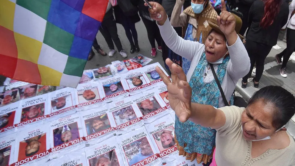 Una movilización anterior de activistas y familiares de víctimas de violencia, violaciones y feminicidios.  Foto: APG