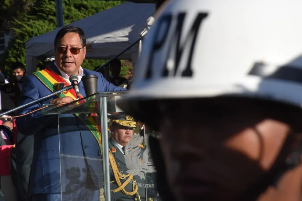 Arce, durante un acto en el Colegio Militar, la tarde de hoy. Foto: APG