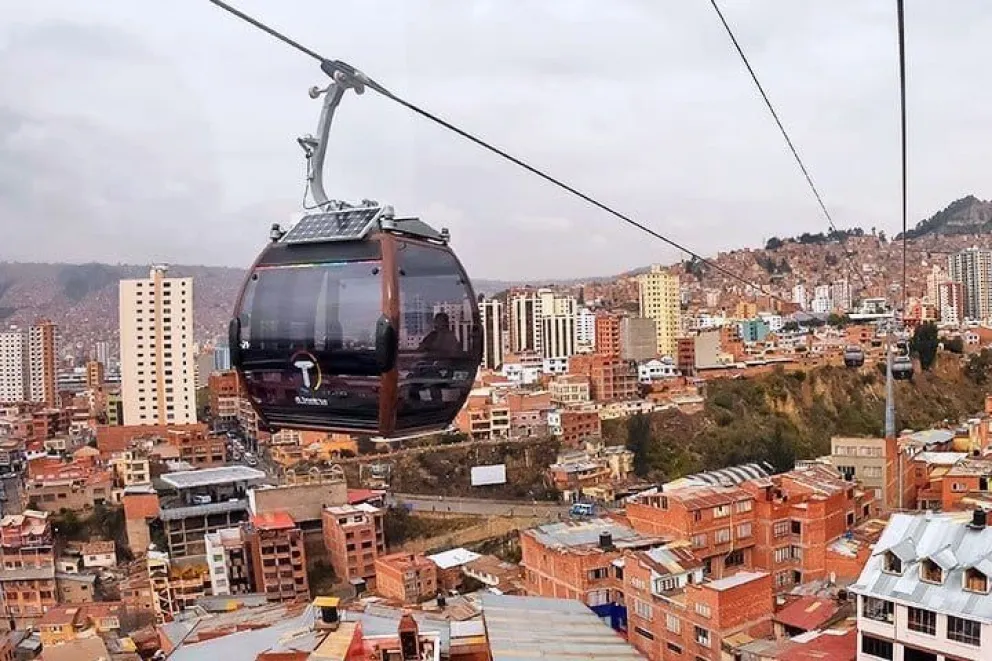 Una cabina de la línea Café del teleférico que actualmente está en funcionamiento. Foto ABI