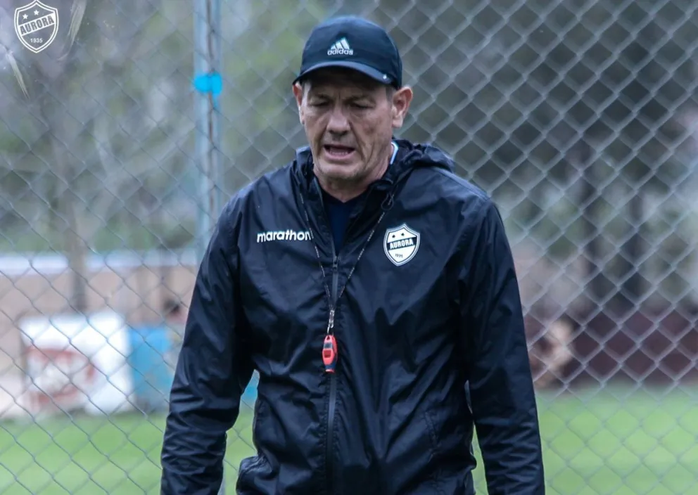 Mauricio Soria en un entrenamiento pasado del "equipo del pueblo". Foto: club Aurora