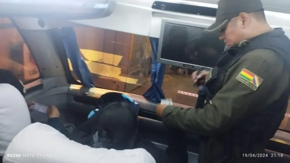 Un control en un bus que parte de La Paz. Foto: Terminal de Buses de La Paz