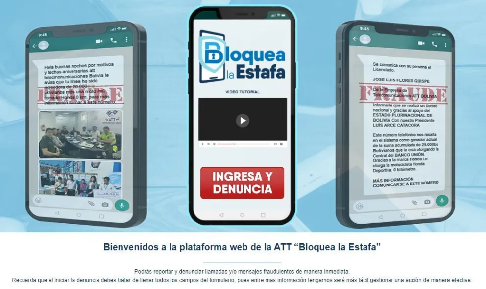 El sitio web de atención a los usuarios de la ATT. Foto: Captura de pantalla