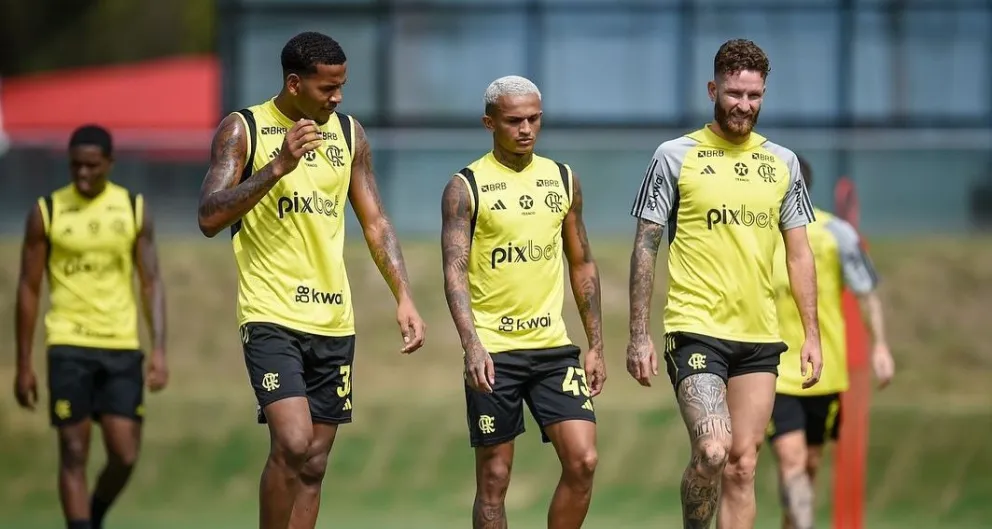 Jugadores del club brasileño en una práctica. Foto: Flamengo.