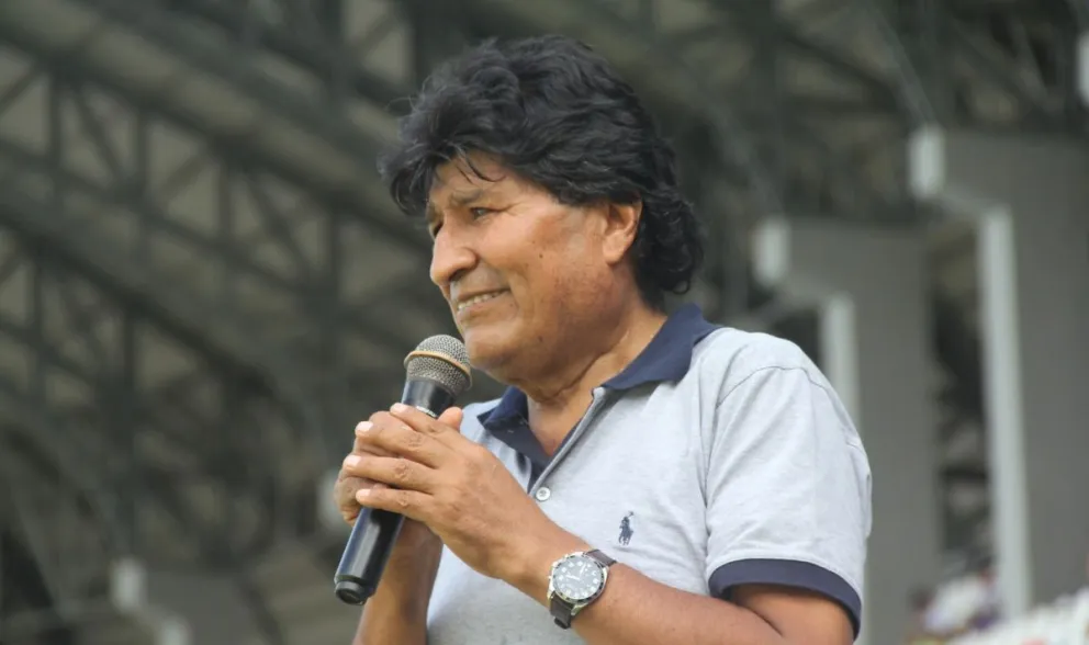 Evo Morales da un discurso en un encuentro anterior del MAS.  Foto: Archivo