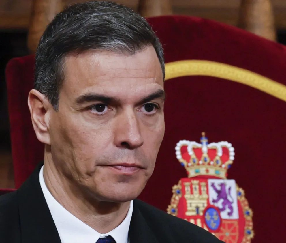 El presidente del Gobierno, Pedro Sánchez, durante la entrega del Premio Cervantes 2023. Foto: EFE