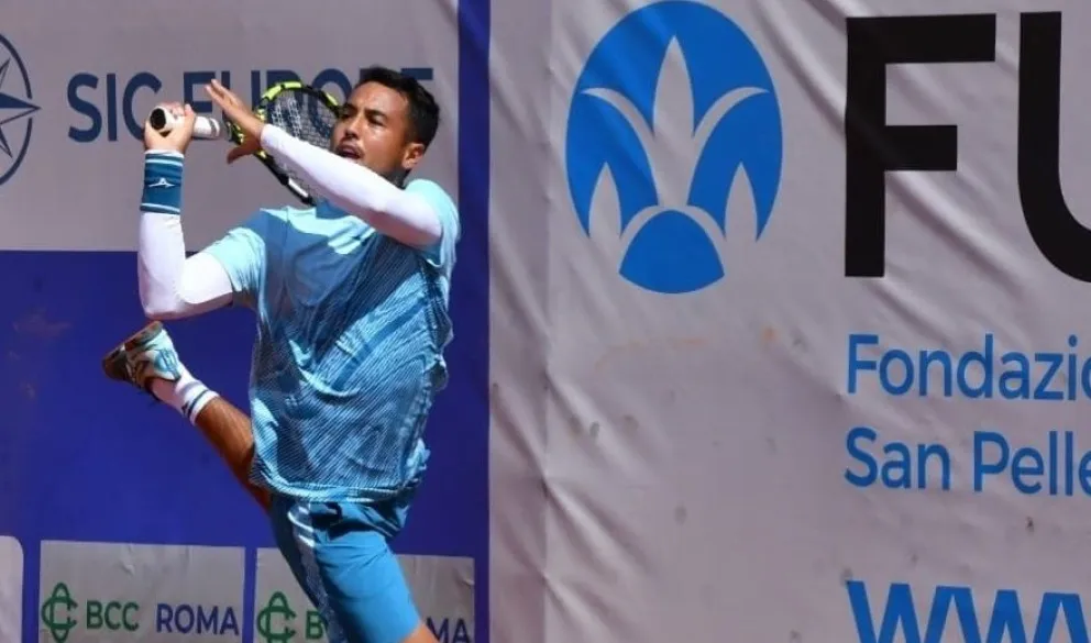 Dellien durante su partido en Italia. Foto: Tennis Club Garden.