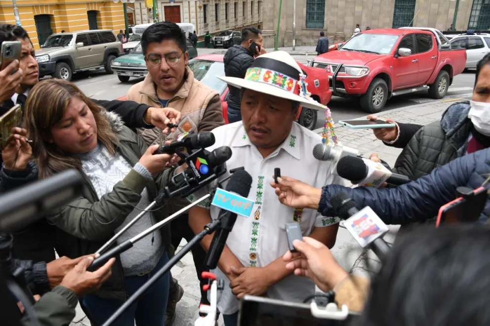 El viceministro de Coordinación con Movimientos Sociales, Juan Villca, en una entrevista anterior con los medios de prensa. Foto: ABI.