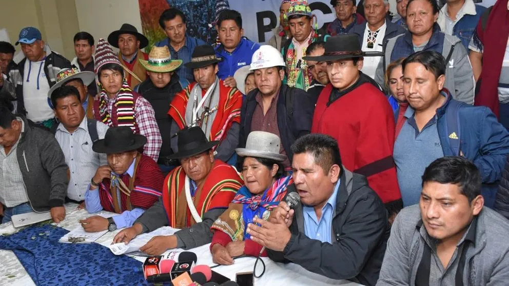 Dirigentes del Pacto de Unidad, cuyo pedido de fiscalización al TSE fue observado. Foto: APG