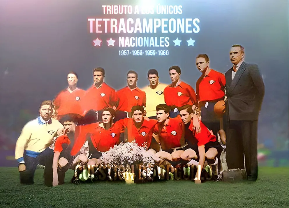 El equipo rojo que consiguió un tetracampeonato entre 1957-1960. Foto: Wilstermann Cuestión de Orgullo
