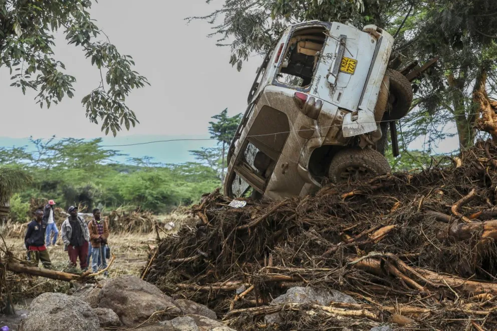 Una de las zonas afectadas en Kenia por las graves inundaciones. Foto: EFE
