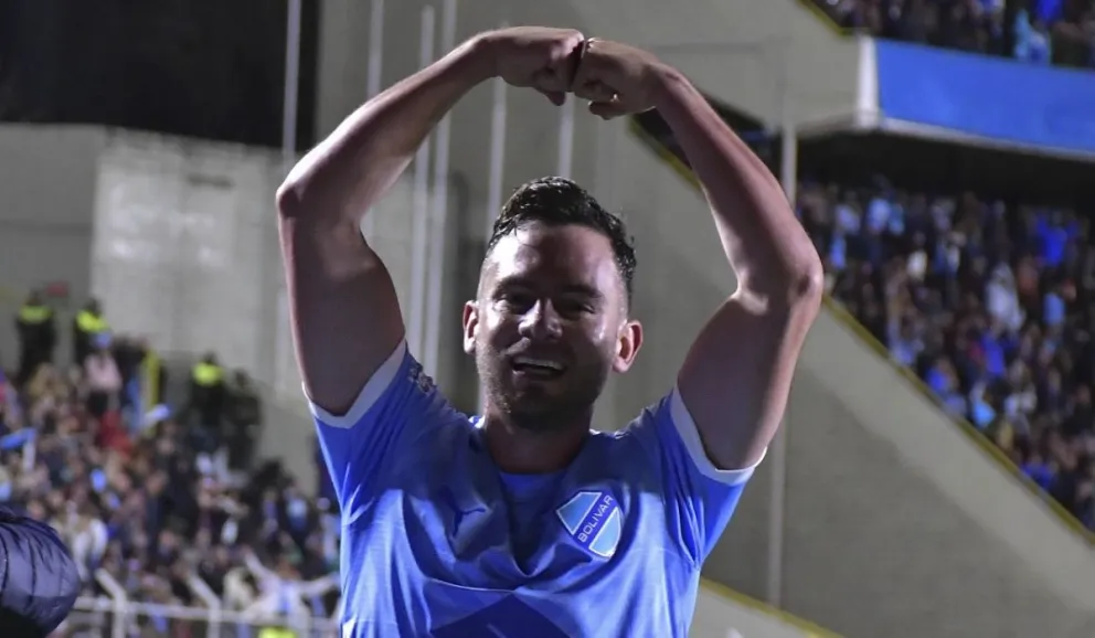 Saucedo celebra en el partido con Flamengo. Foto: APG.