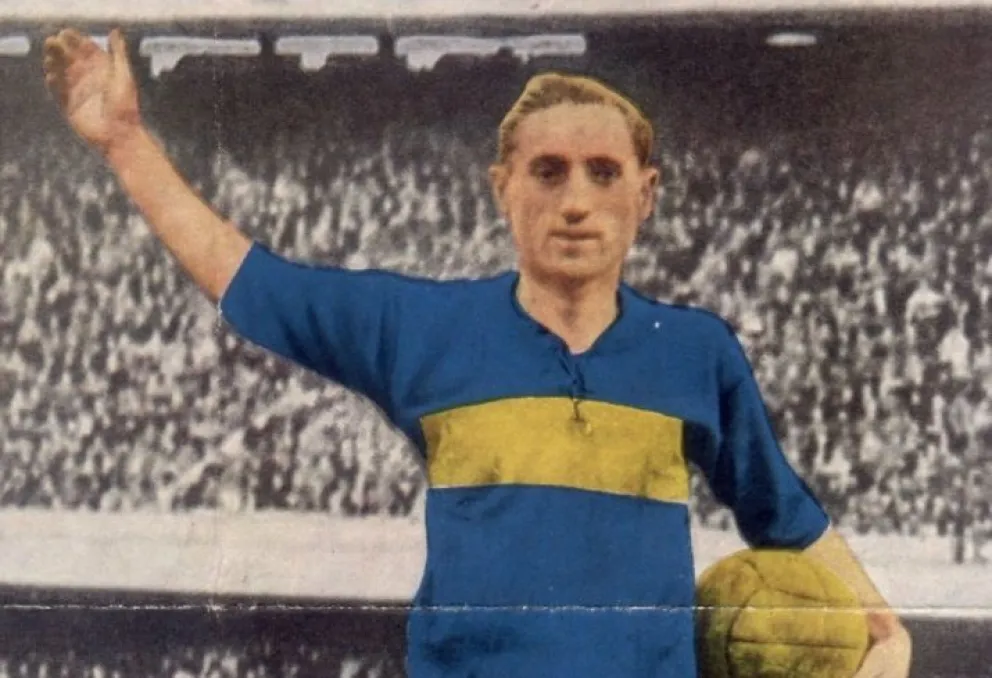 Calomino con la camiseta del popular Boca Juniors. Foto: El Gráfico.