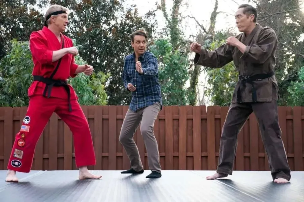 William Zabka (Johnny Lawrence), Ralph Macchio (Daniel LaRusso) y Yuji Okumoto (Chozen). Foto: Netflix