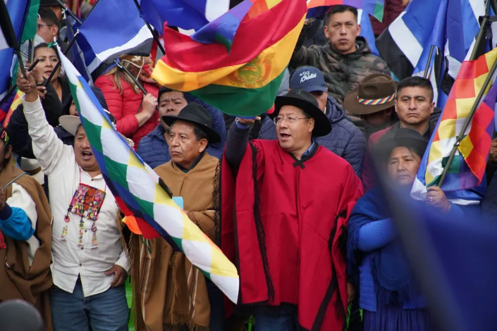 Arce, durante el congreso del MAS del ala "arcista" en la ciudad de El Alto. Foto: BTV