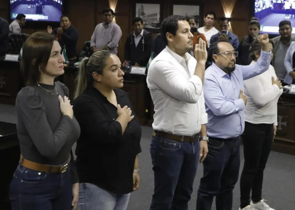 Antonio Talamás, durante su posesión como presidente de la ALD cruceña. Foto: Tuffí Aré (Facebook)