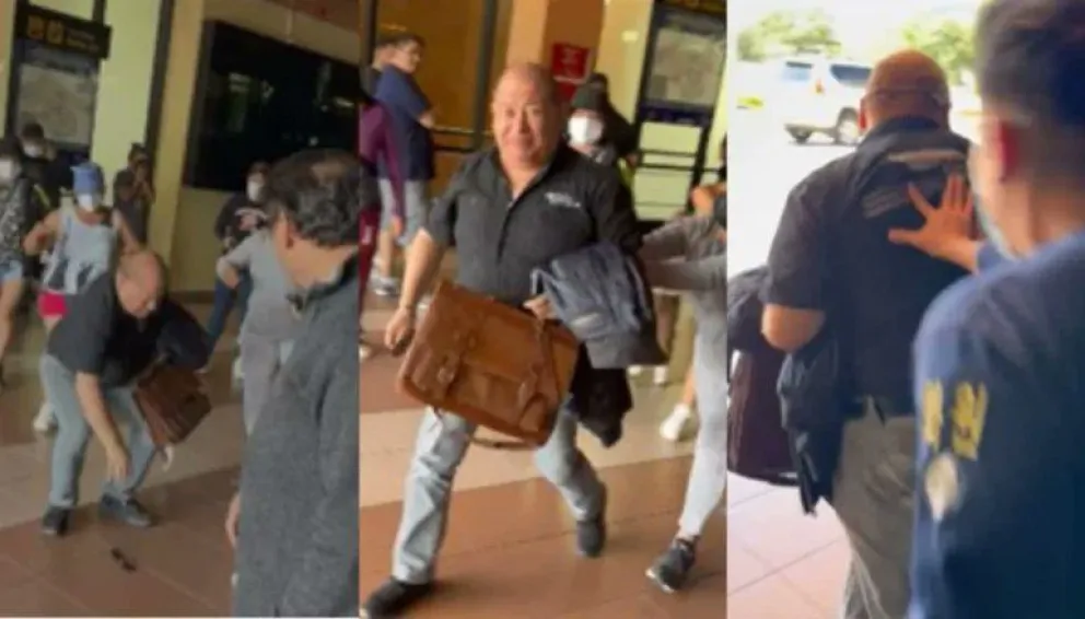 Una secuencia de los empujones que recibió Romero en Cochabamba. Foto: Captura de video