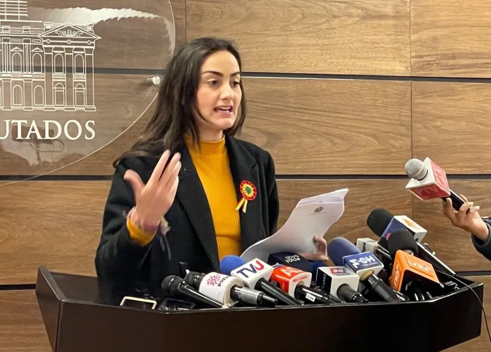 La diputada Luisa Nayar en un contacto con los medios. Foto: Equipo de prensa de Nayar