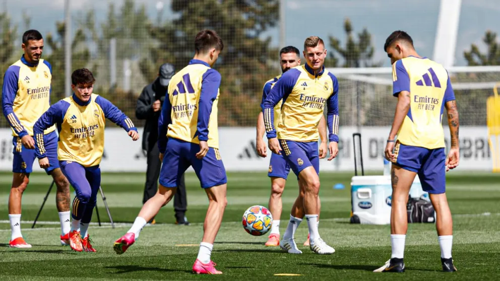 El conjunto español en pleno entrenamiento. Foto: Real Madrid.