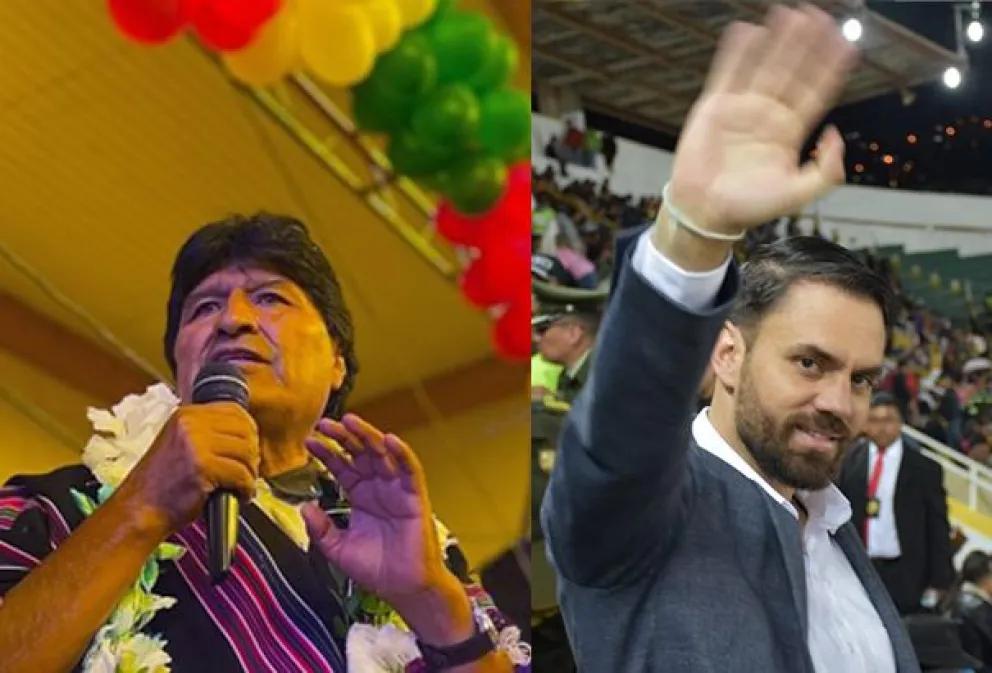 El presidente del MAS, Evo Morales y el exministro de Gobierno, Eduardo Del Castillo. Fotos: MAS Min de Gobierno
