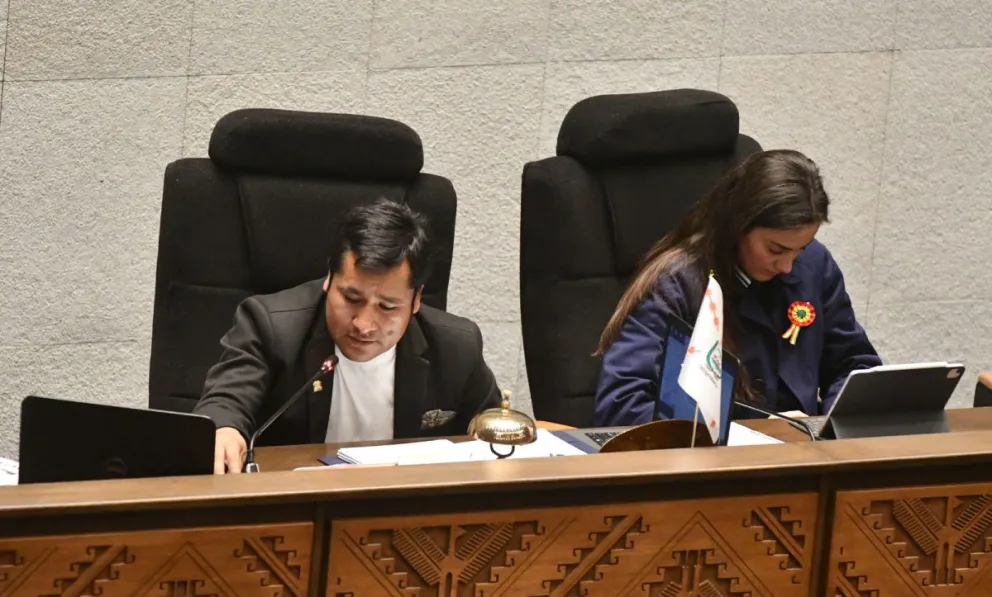 Israel Huaytari durante una sesión en la Cámara de Diputados. Foto: APG