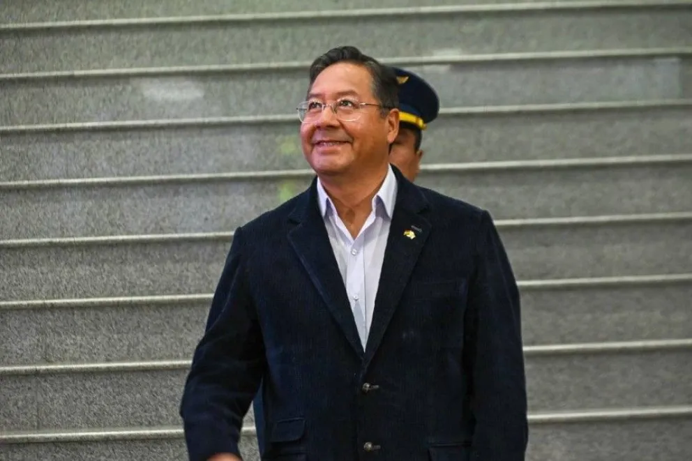 El presidente Luis Arce en los ambientes de la Casa Grande del Pueblo. Foto: Telegram de Luis Arce.