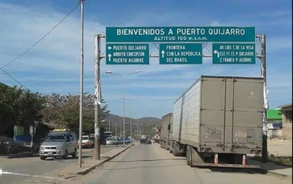Ingreso al municipio de Puerto Quijarro, en Santa Cruz, frontera con Brasil. Foto: Infodiez. 