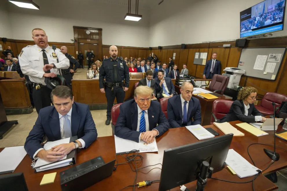 El expresidente de EEUU, Donald Trump durante el juicio penal en su contra en Nueva York. Foto: EFE