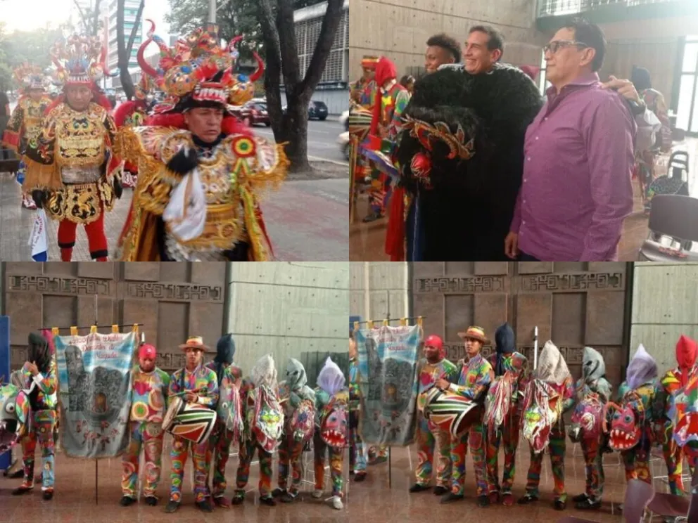 El embajador Michel junto a los diablos de Oruro: Fotos: albaciudad.org