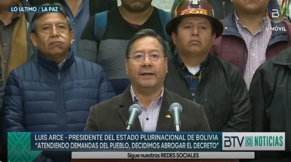 Arce en la Casa Grande del Pueblo. Foto: Captura