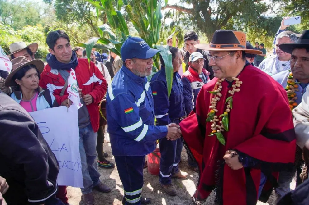 El presidente Luis Arce visita comunidades de Chuquisaca. Foto: Lucho Arce (Facebook)