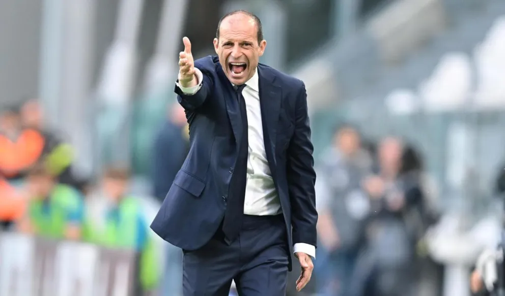  Allegri durante un partido de la Serie A. Foto: EFE.