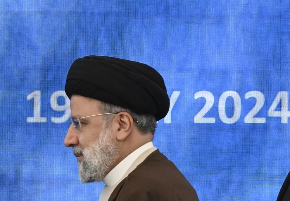 El fallecido presidente iraní Ibrahim Raisí durante su participación este fin de semana en la inauguración de una presa. Foto: EFE