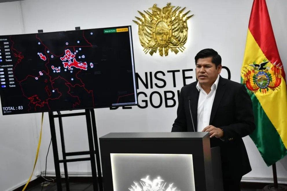 El viceministro de Defensa Social y Sustancias Controladas, Jaime Mamani. Foto: APG