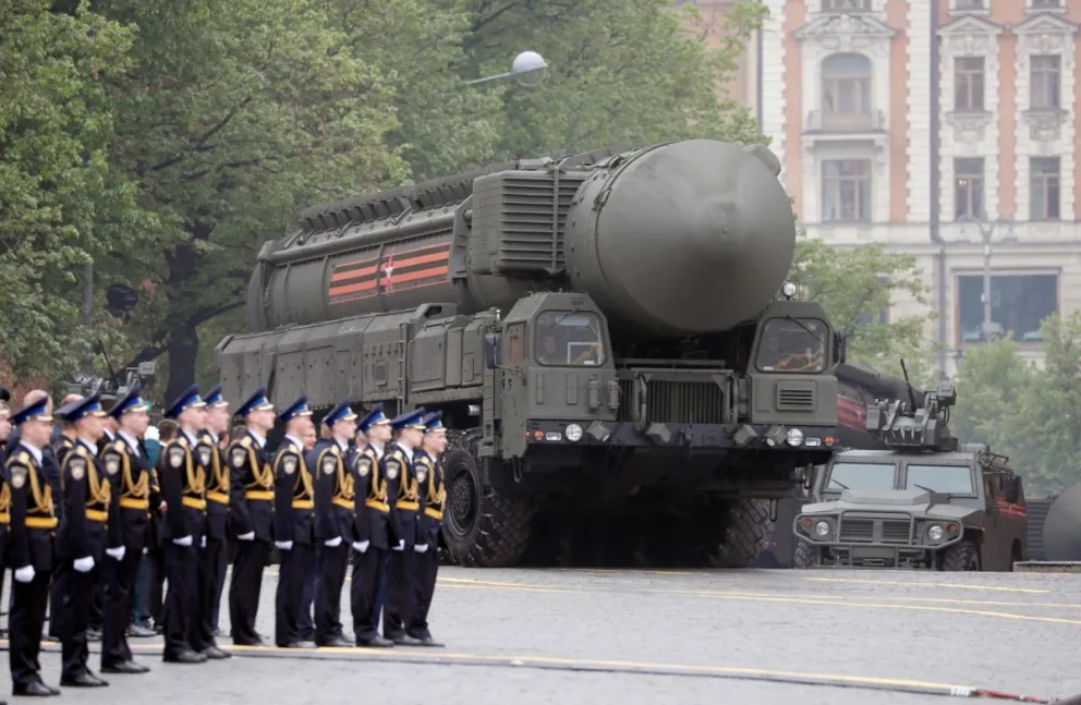 Un misil nuclear estratégico RS-24 Yars ruso. Foto: EFE