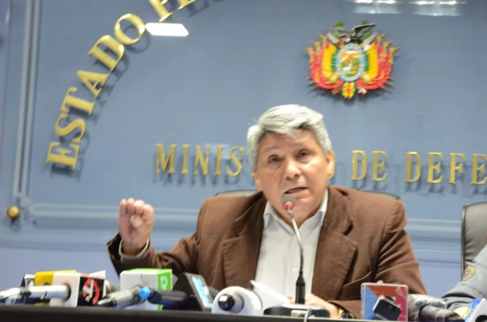 El viceministro Augusto García en conferencia de prensa este miércoles. Foto: ABI