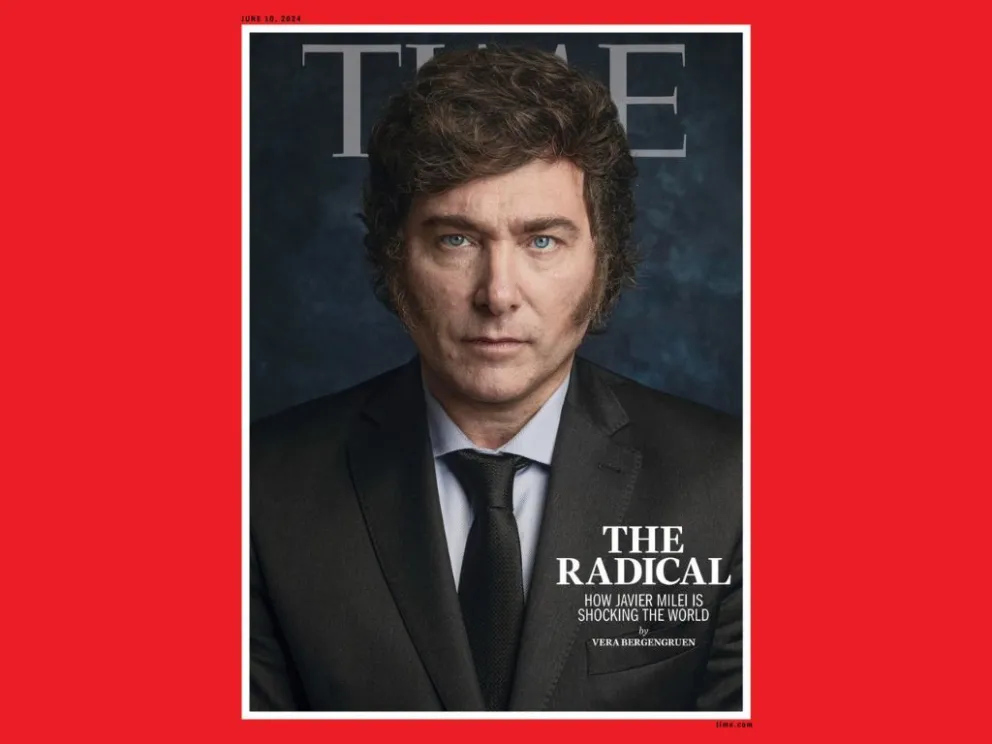 Fotografía cedida por la revista Time, con su portada dedicada al presidente de Argentina. Foto: EFE