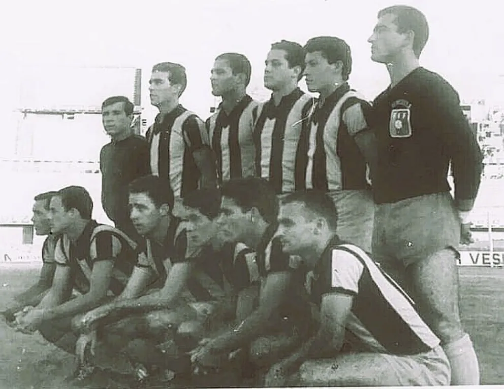Selección de Venezuela con la camiseta de Peñarol, en el partido de 1967 ante los trasandinos. Foto: Partidos de la Roja
