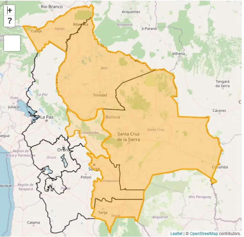 Regiones afectadas por las bajas temperaturas. Foto Senamhi