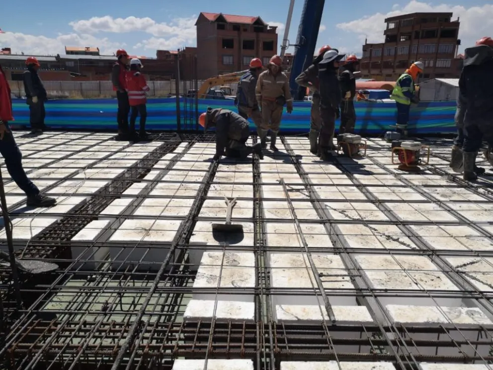 Una de las obras de construcción, en El Alto. Foto: Alcaldía de El Alto