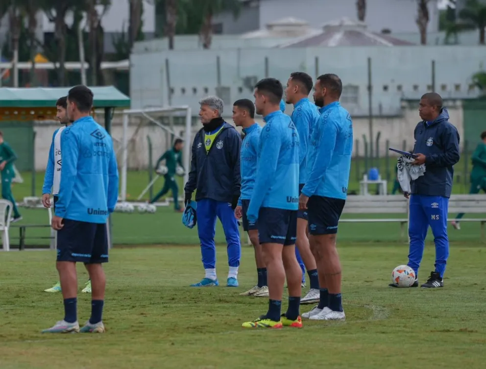 Los jugadores del Gremio en el cierre de entrenamientos en la ciudad de Curitiba. Foto: Gremio