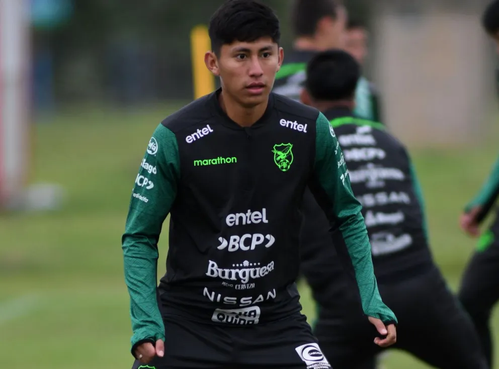 Miguel Terceros en la práctica del lunes de la selección. Foto: FBF
